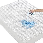GRT Waterproof Mattress Protector Twin XL, Rayon Bamboo Mattress Protector Breathable Cooling 3D Air Fabric Soft Mattress Pad