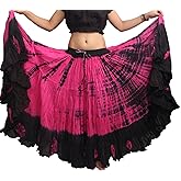 Wevez Women's 25 Yard Casual High Waist Long Maxi Skirt with Elastic Waistband Flared Cotton Skirts for Women