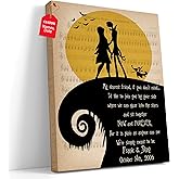 GIFAMI Customized Nightmare Before Romantic Couple Horror Movie Canvas Wall Art Gothic Decor Custom Gifts