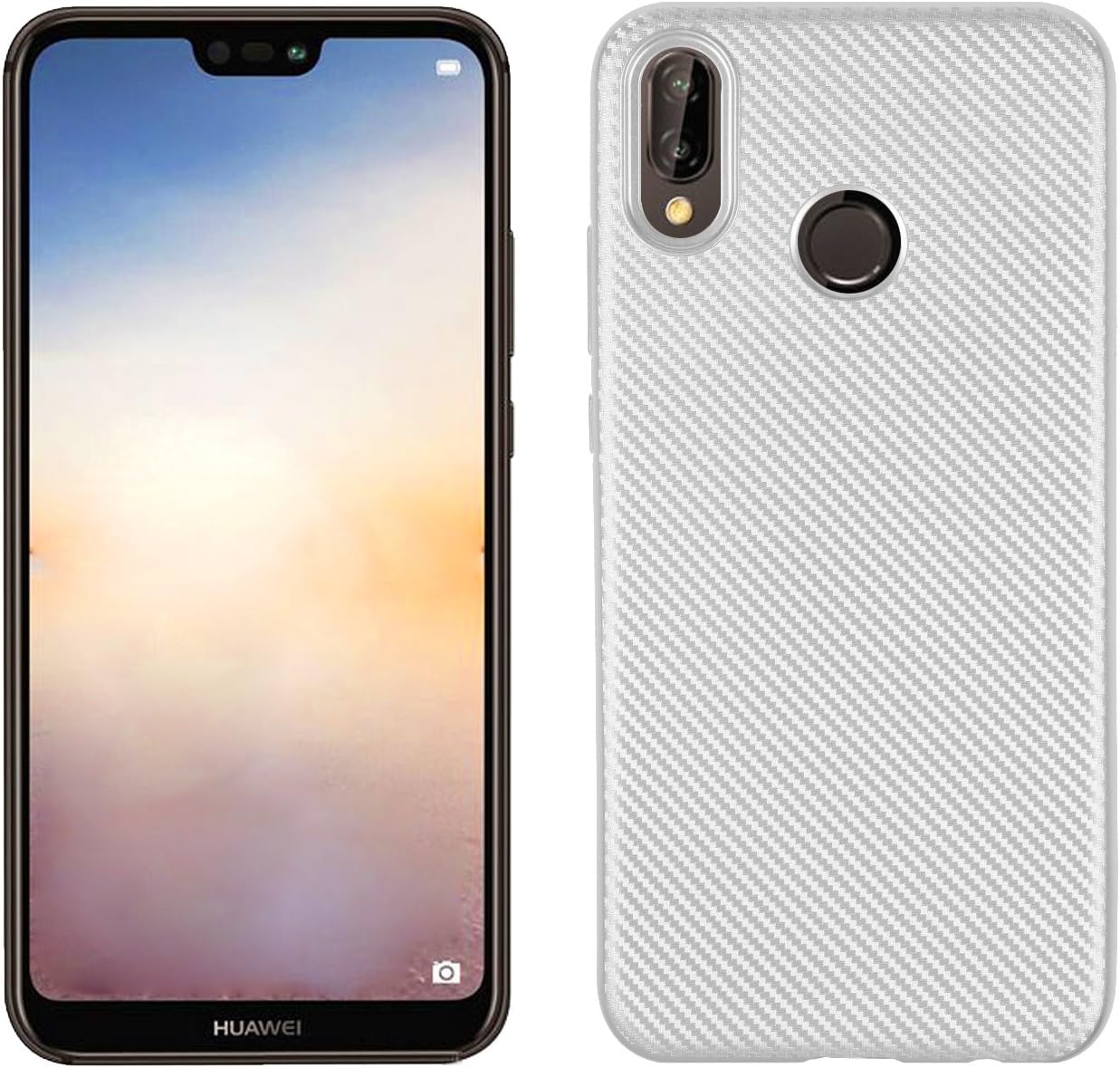 Case for Huawei P20 Lite ANE-LX3 ANE-L23 ANE-LX1 ANE-L21 ANE-L01 / Nova 3e ANE-LX2 ANE-L22 ANE-LX2J ANE-AL00 ANE-TL00 Case TPU Silicone Soft Shell Cover Silver