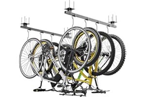 Lezbanz 640Lbs Ceiling Mounted Bike Rack, Bike Storage Rack with 8 Adjustable Hooks, Indoor Metal Bike Rack Hanger Storage, 2pcs Set Bike Racks for Home and Garage, Up to 8 Bikes