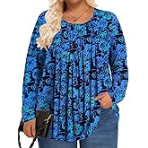 PEVRL Womens Plus Size Tops Long Sleeve Shirts Fall Tunics Blouses Wear with Leggings