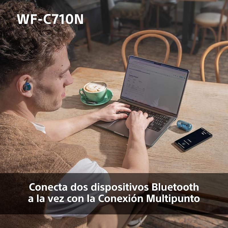 WF-C710N Auriculares Inalámbricos con Cancelación de Ruido, Blanco