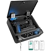 Adoreal Fingerprint Gun Safe for Handgun, Sensitive Quick-Access Biometric Gun Safe for Pistols, Visible LCD Monitor Gun Locks Box for 2 Guns, Anti-Theft Design Sturdy Heavy Steel Construction