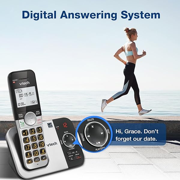 VTECH 3-HANDSET CORDLESS PHONE WITH ANSWERING MACHINE, WITH LARGE DISPLAY AND BIG BUTTONS CALLER ID, FULL-DUPLEX SPEAKERPHONE, LAST 10 NUMBER REDIAL, EASY TO USE VG232-3