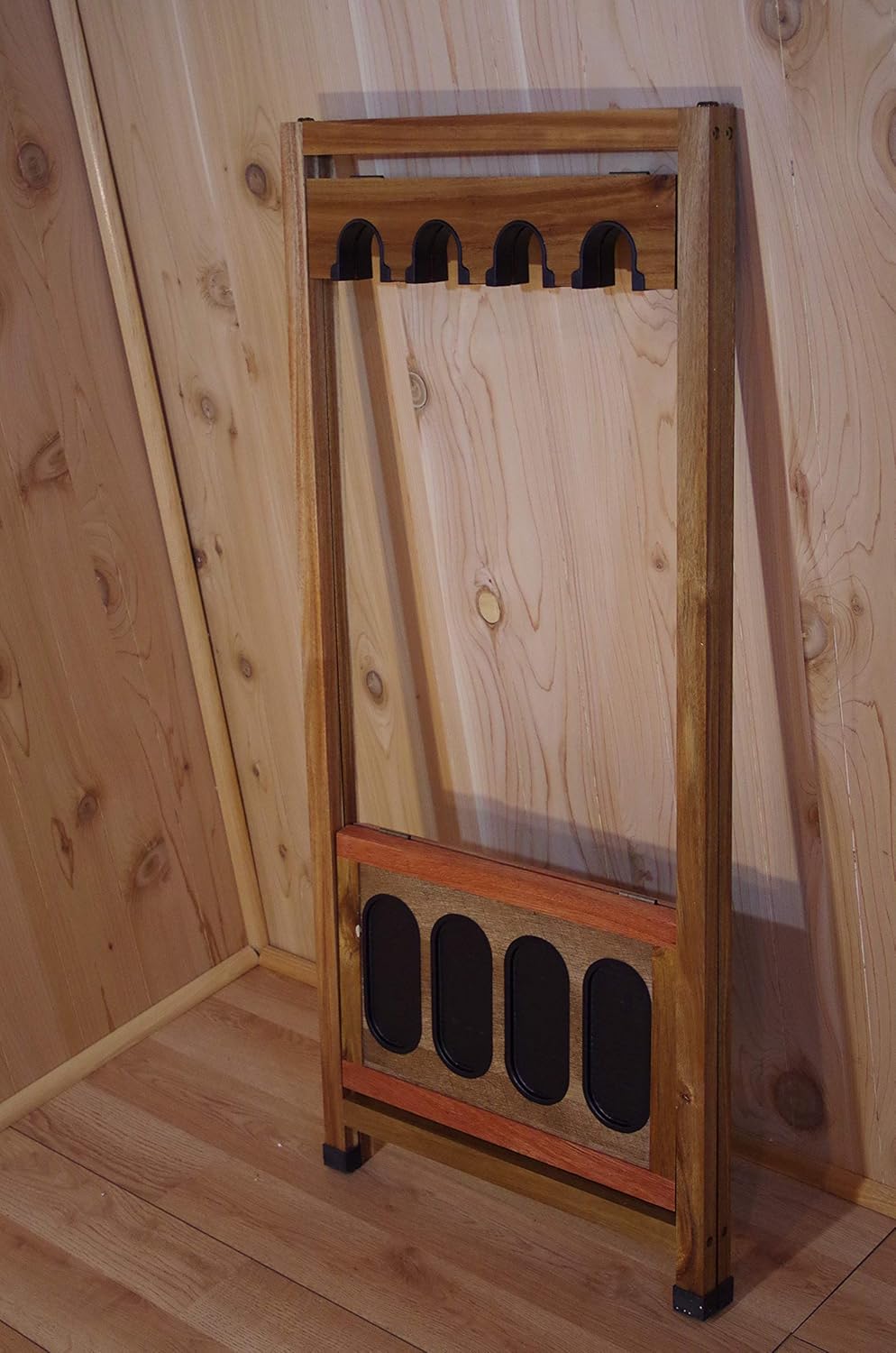 Old Cedar Outfitters Lacquered Wood 8 Capacity Folding Rifle and Gun Rack, Distressed Wood (GRTFL-008): Sports & Outdoors