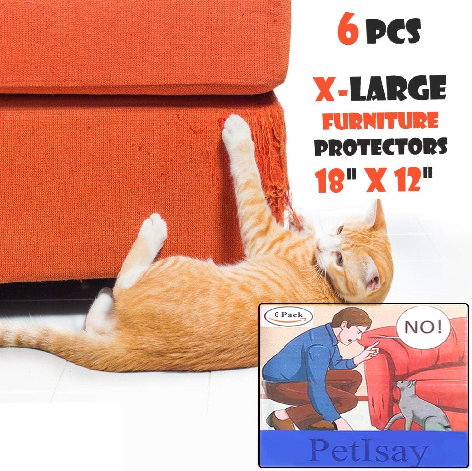 Cat Scratch Furniture Protectors【XLarge, 6 Packs】, Stops Damage from Cats Scratching丨Cat Sofa