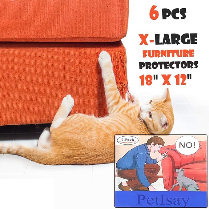 Cat Scratch Furniture Protectors【XLarge, 6 Packs】, Stops Damage from