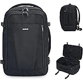 ECOHUB Travel Backpack 18x14x8 Spirit Airlines Personal Item Bag Carry On Backpack 13 Pockets Work Casual Daypack for Men Women Airline Approved Water Resistant Gym Backpack with Charging Port, Black