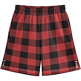 Dallonan Boys Casual Athletic Shorts Youth Basketball Gym Shorts Printed Kids Hiking Short with Pocket 7-15Y
