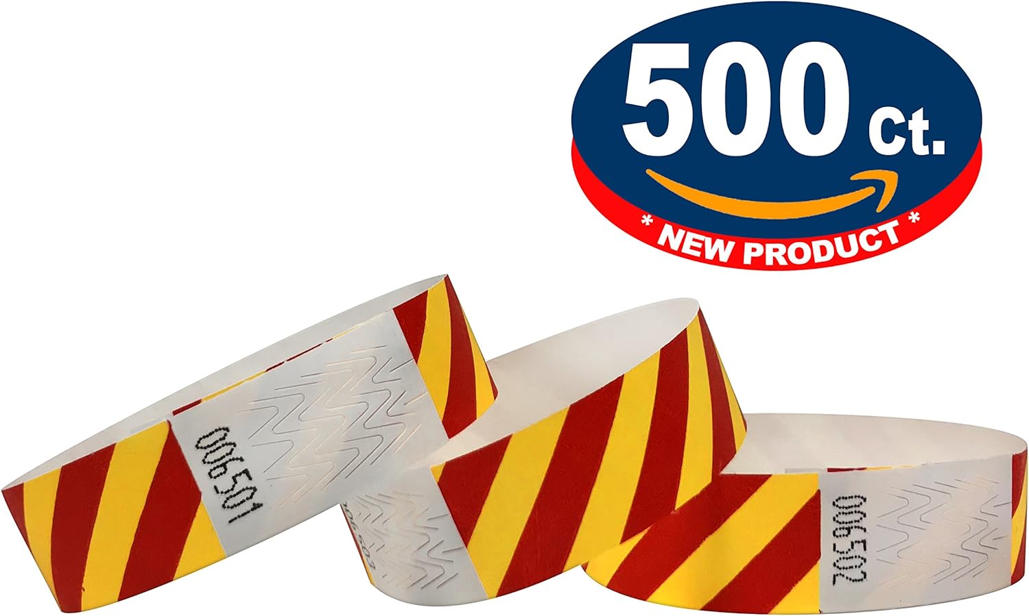 Tyvek Wristbands Striped 500 Pack 3/4" Tyvek