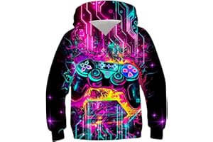 Kinberr Boys Girls 3D Cool Pullover Hoodies Novelty Hooded Sweatshirt Long Sleeve Hoody with Big Pocket 6-16 Years
