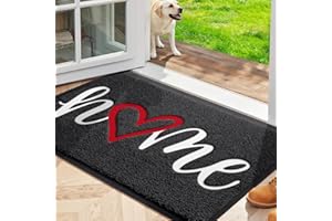 StepLively Door Mat Home Welcome Mats Outdoor and Indoor, Heavy-Duty Low-Profile Non-Slip Front Welcome Mat for Home Entrance, Outside Entry, Yard, Floor, Patio (30''x17.5'', Black)