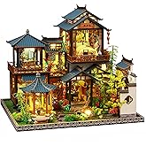 Yoyoom DIY Miniature House Kit, Tiny House Kit with LED Light, Wooden Mini Dollhouse Kit Book Nook Kit for Teen Adult, Wooden
