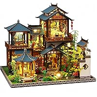 Yoyoom DIY Miniature House Kit, Tiny House Kit with LED Light, Wooden Mini Dollhouse Kit Book Nook Kit for Teen Adult, Wooden