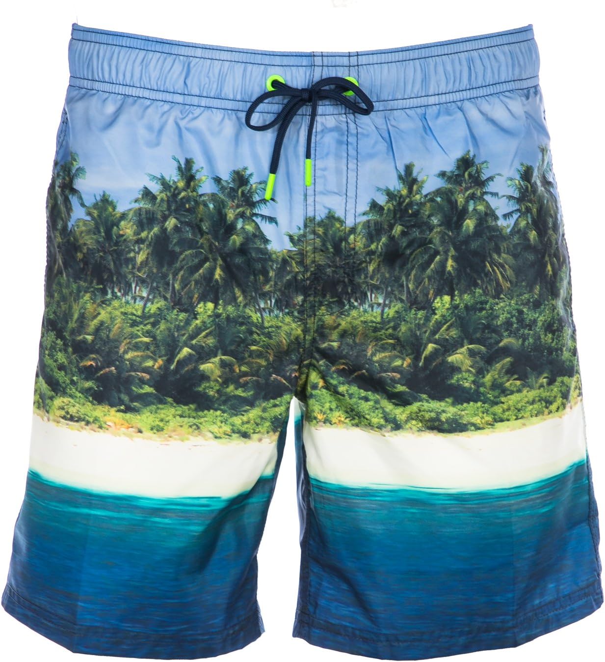Sundek Bañador para hombre en color azul marino impresión de isla de