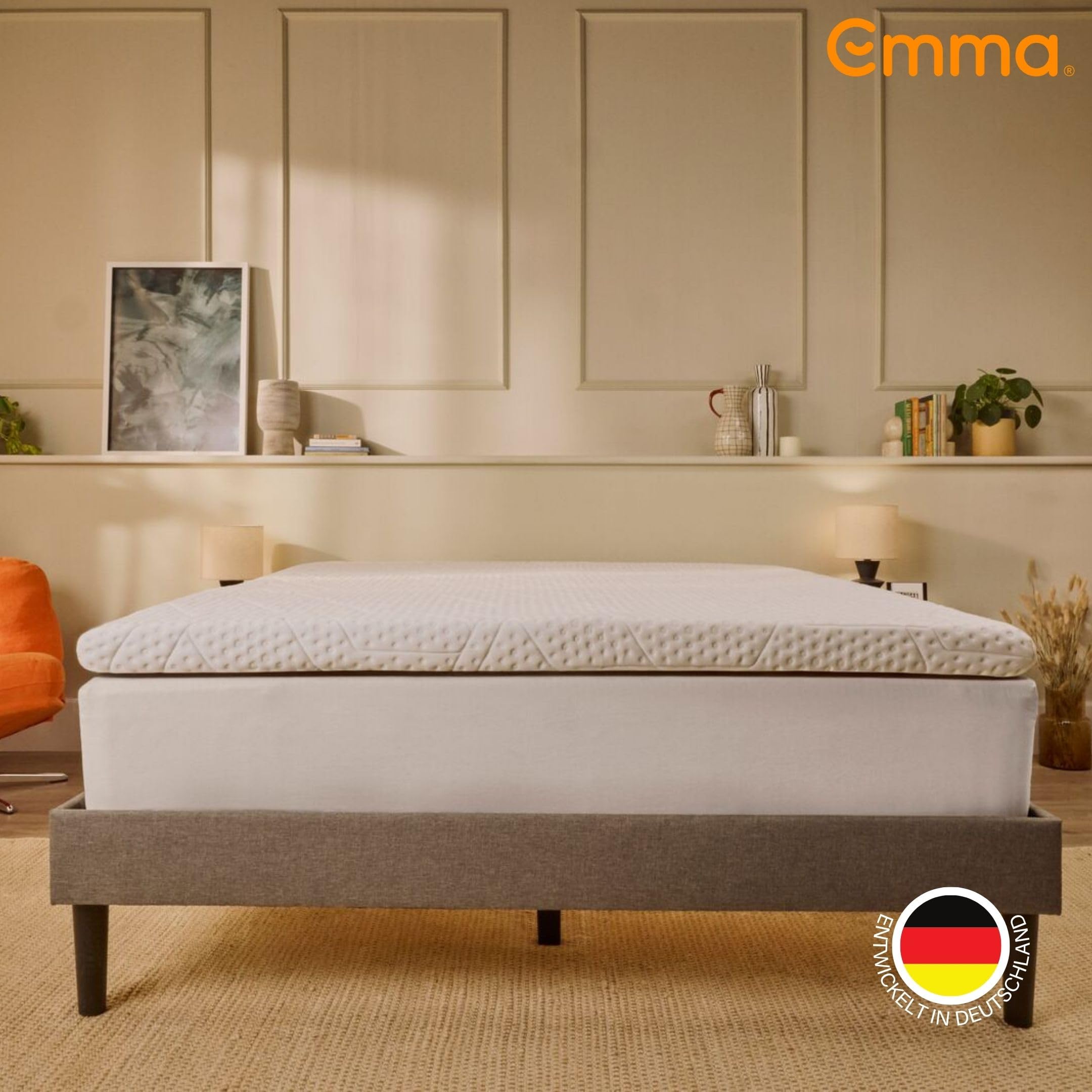 Emma Premium Plus Topper Kühlender Bezug 180x200 | Kühlender Matratzentopper | 9 cm Höhe | Atmungsaktiv & Temperaturregulierend | Waschbarer Bezug 6
