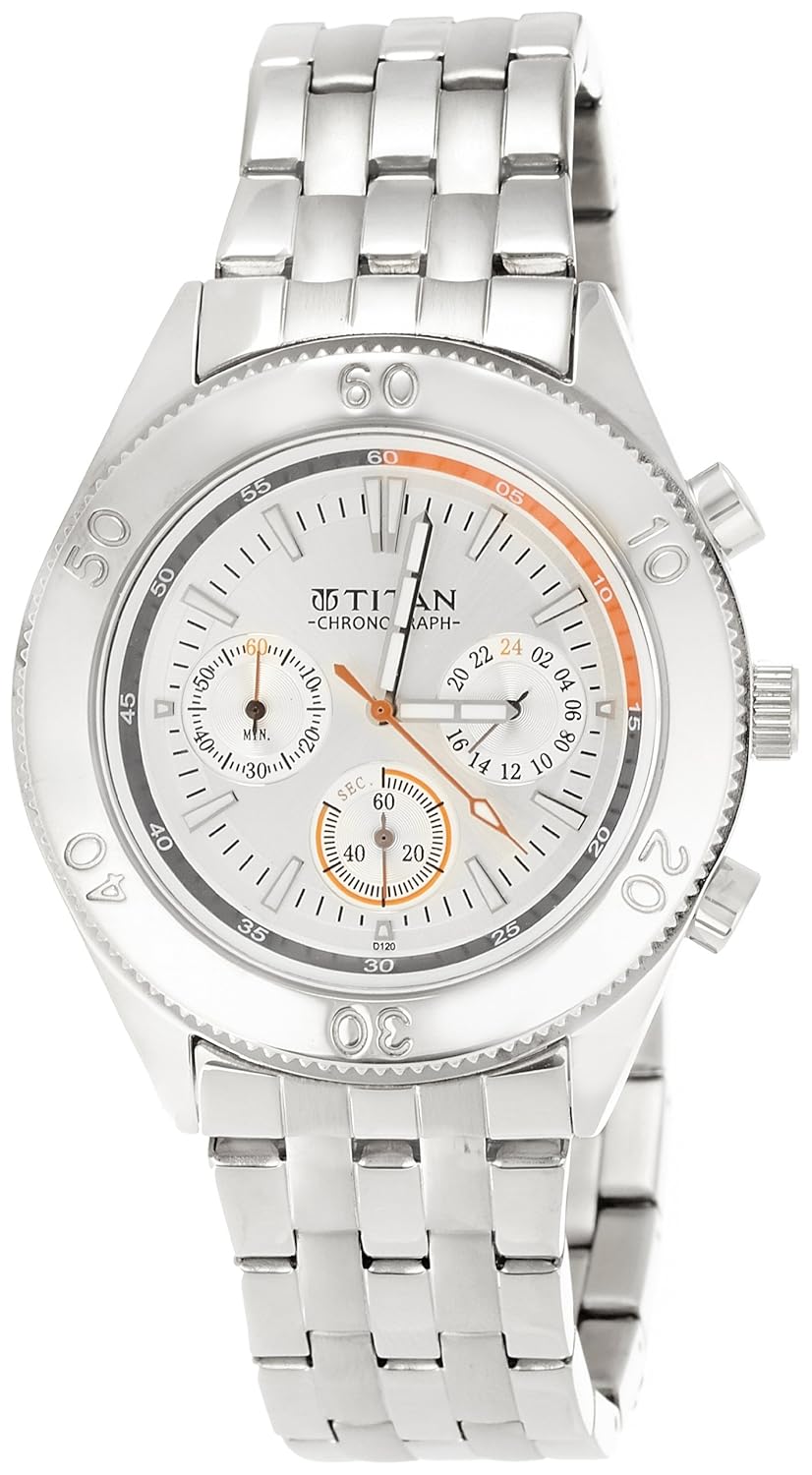 titan octane analog silver dial men's watch - nd9324sm01j