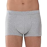 REELINDRY Men's Incontinence Underwear Washable 2.3 oz Absorbency Leak Proof Boxer Briefs Senior Bladder Control Cotton 1 Pack (Light Gray, M)