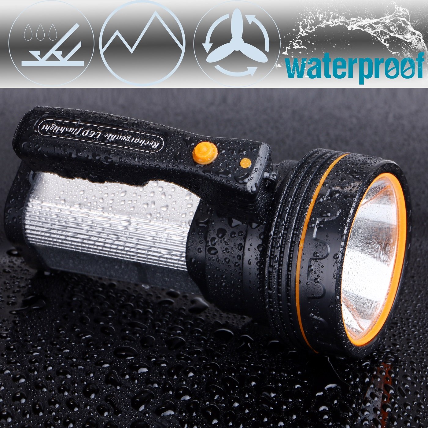 CSNDICE 35W Rechargeable Spot light, spotlight flashlight led, High