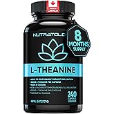Nutratology L-Theanine 250MG Capsules | Canadian-Made | For Stress Management | Promotes Relaxation & Calmness Without Drowsi