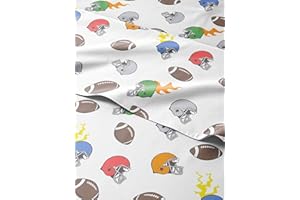 CGK UNLIMITED Kids Football Queen 4 Piece Sheet Set - Boys, Girls, Teens, Toddler - Easy Fit Deep Pockets - Breathable, Hotel Quality Bedding Sheets - Machine Washable - Wrinkle Free - Cute, Cozy, Soft - CGK Linens