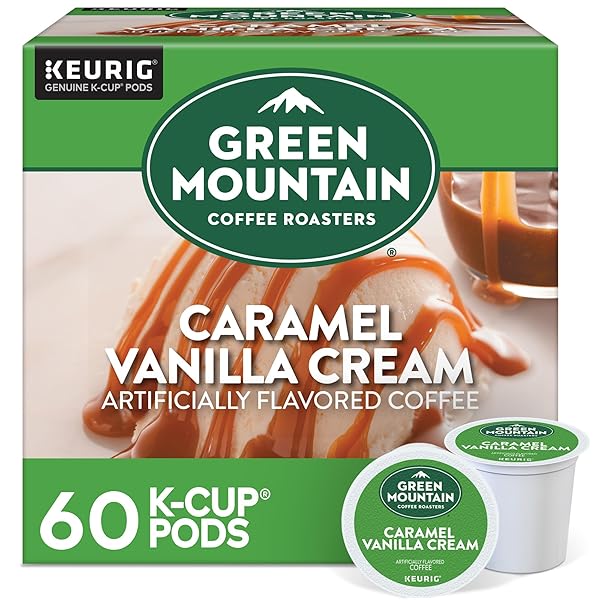 GREEN MOUNTAIN COFFEE ROASTERS CARAMEL VANILLA CREAM, KEURIG SINGLE SERVE K-CUP PODS, LIGHT ROAST COFFEE, 12 COUNT