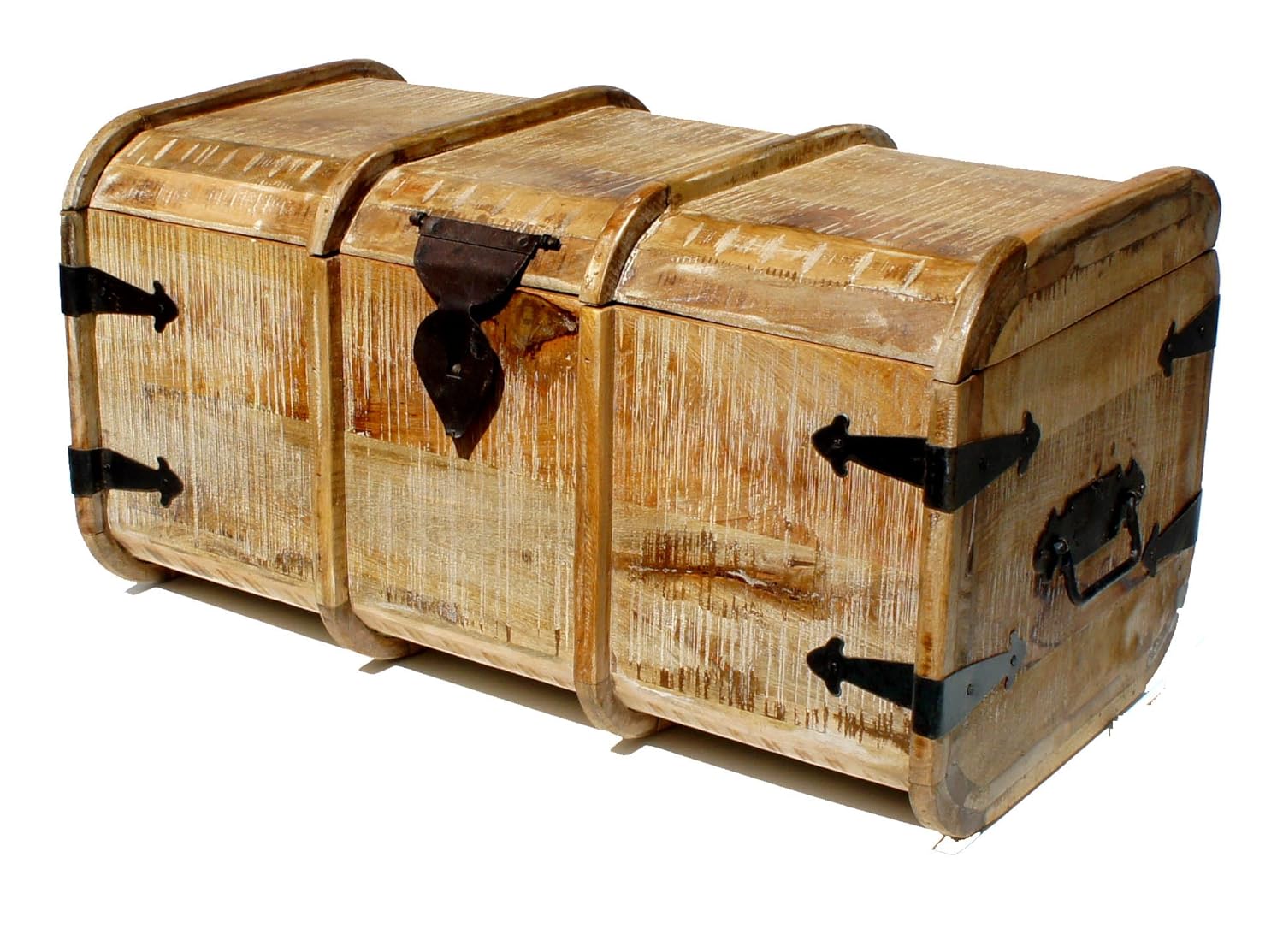 Polished Raw Mango Marine Trunk Coffee Table Ottoman Amazon.co.uk