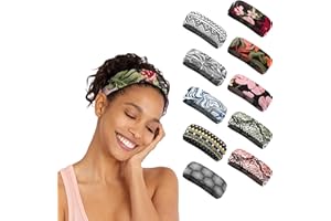 PROJECT BETTER PLACE Workout Headbands -10 Pack | Sweatbands for Women Mens Girls Boys | Non Slip Sweatbands for Yoga Running Fitness | Wicking Hairbands