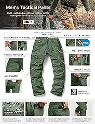 CQR Men's Tactical Pants, Water Resistant Ripstop