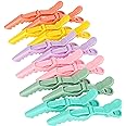 HH&LL Hair clips for Styling 12 pcs – Wide Teeth & Double-Hinged Design – Alligator Styling Sectioning Clips of Professional Hair Salon Quality (Colorful)