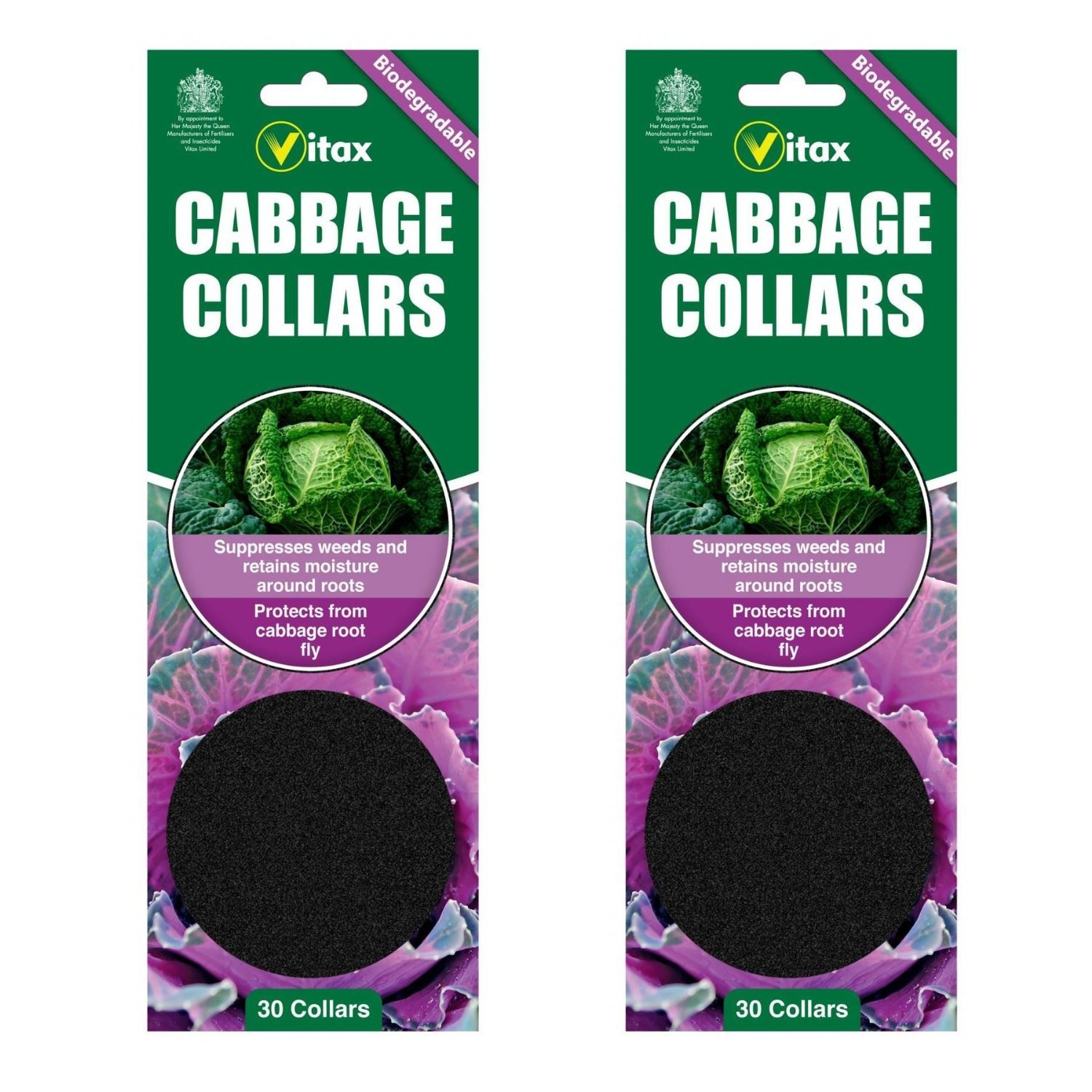60 x Vitax Cabbage Collars Deters Root Flies & Repels Slugs Snails Weeds