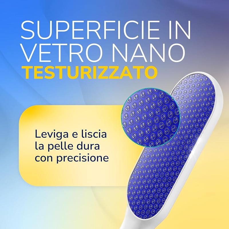 Dr. Scholl’s Lima per Piedi in Vetro Nano – Rimuove all'istante la Pelle Secca su Piedi Bagnati o Asciutti, Impermeabile, Antiruggine e Delicata su Calli, Ideale sotto la Doccia con Manico Antiscivolo