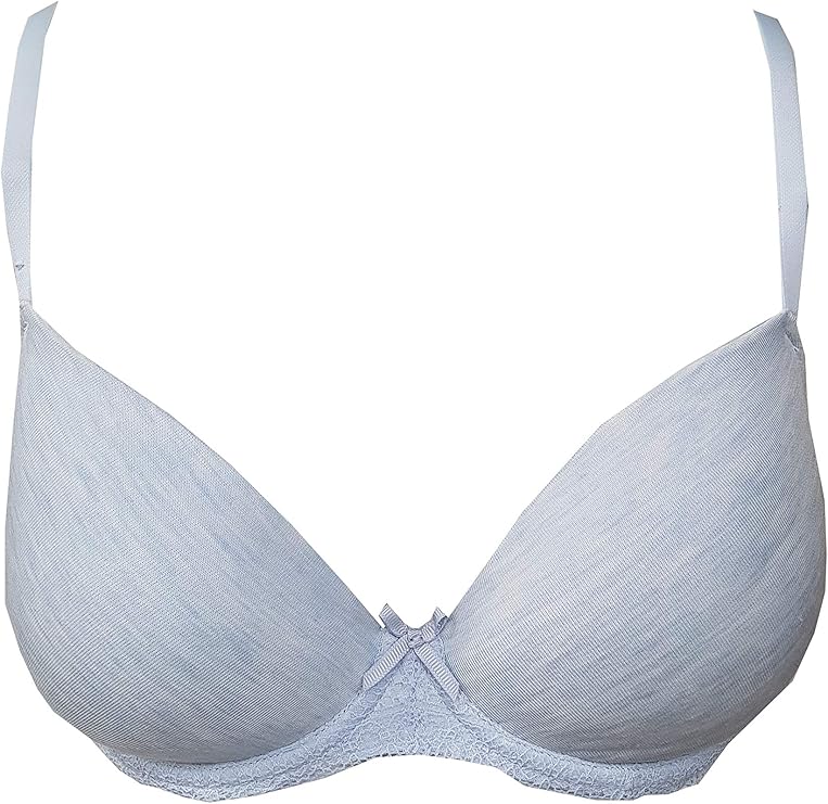 Ladies F+F TESCO Pale Blue Marl TShirt Bra Underwired Amazon.co.uk