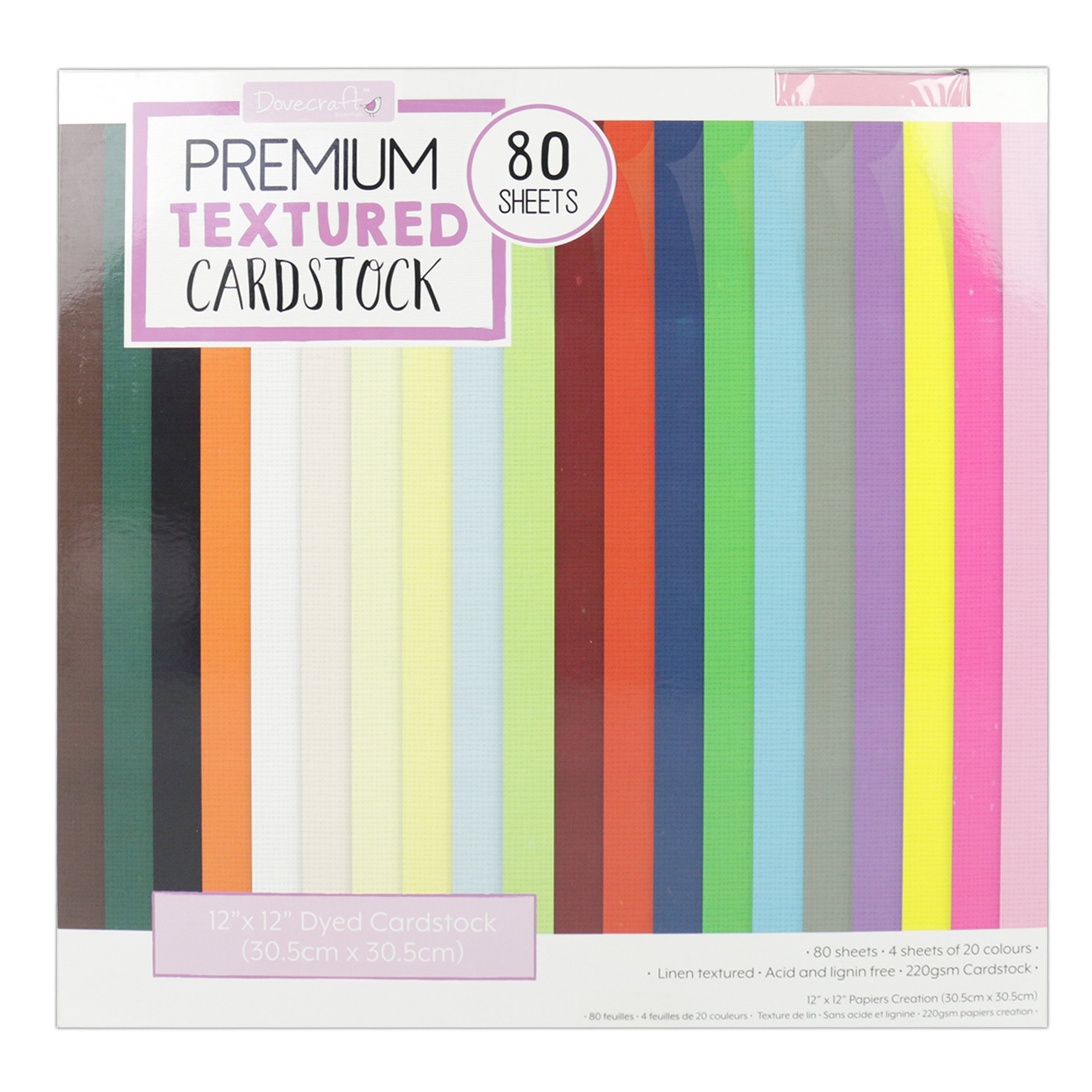 Trimcraft 12 x 12 Premium Textured Cardstock, Paper, Multicolored, 31 x 31 x 3 cm