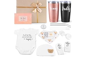 ASUKIN New Mom Gifts for Women, Best Pregnancy Gifts Basket for New Parents, Gender Reveal Ideas Gift Set for First Time Mom & Dad Expecting Parents to Be Gender Reveal Baby Shower Newborn Baby Boy or Girl