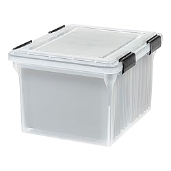IRIS USA File Box WeatherPro File Organizer Plastic
