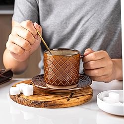 GBHOME 6 OZ Stackable Coffee Mugs, Ceramic Coffee