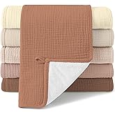 Bearmoss 100% Cotton Muslin Burp Cloths Sets 6 Pack 20x10inch Large Burping Clothes Extra Soft Absorbent for Newborn Unisex B