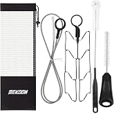 Feekoon Reservoirs Backpack Hydration Bladder Cleaning Kit | Flexible Long Brush for Hose, Small Bite Valve and Big Brush, Drying Collapsible Bladder Frame, Carrying Pouch