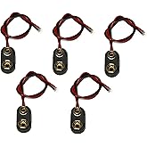 LAMPVPATH (Pack of 5) I-Type 9V Battery Connector, 9 Volt Battery Clip, 9V Battery Clip Connector With Wire and Hard Buckle P