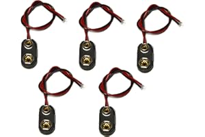 LAMPVPATH (Pack of 5) I-Type 9V Battery Connector, 9 Volt Battery Clip, 9V Battery Clip Connector With Wire and Hard Buckle P