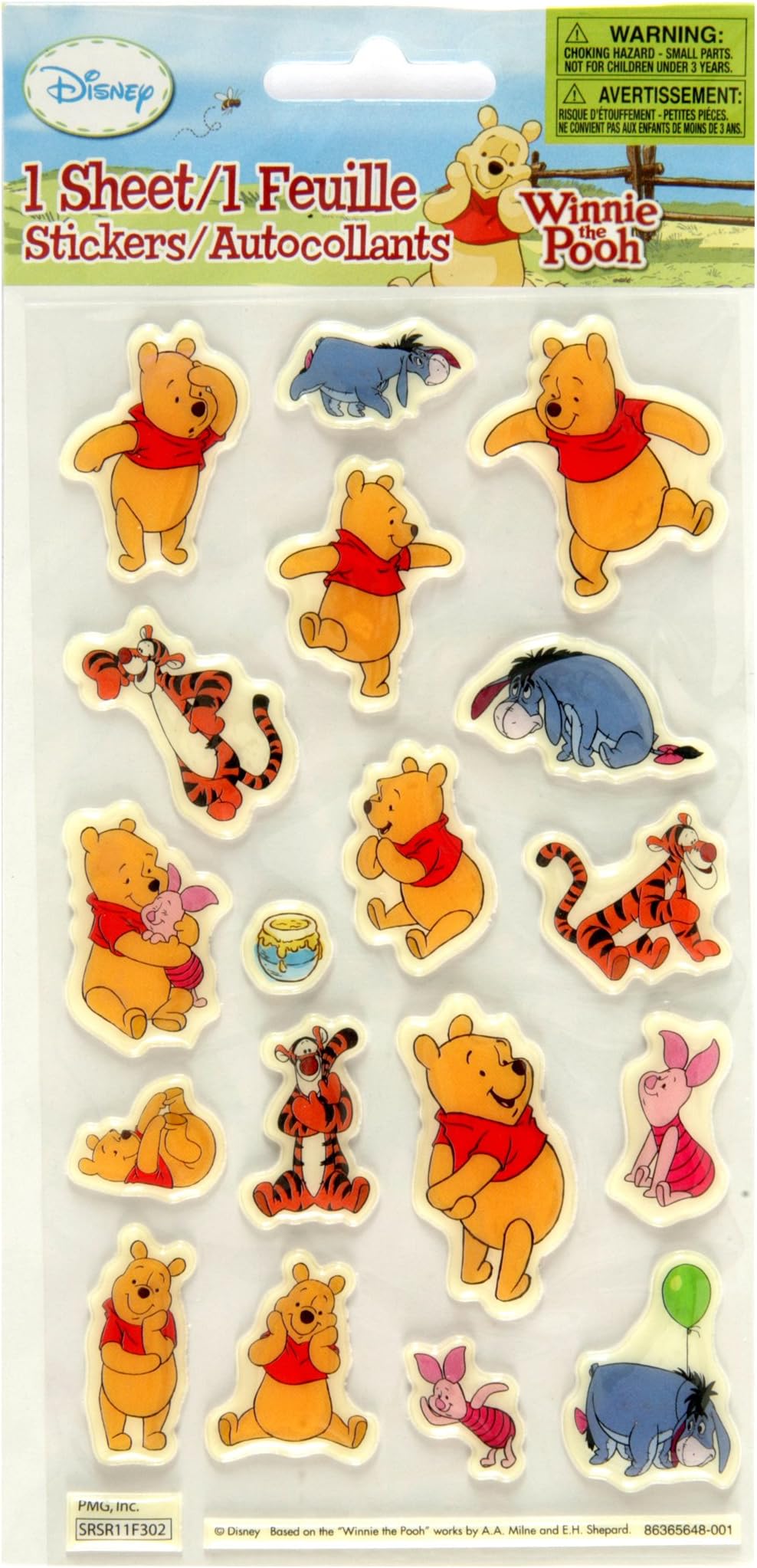 Stickerfitti Winnie The Pooh Puffy Stickers
