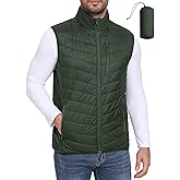 Little Donkey Andy Men's Lightweight Packable Puffer Vest Outerwear Warm Quilted Sleeveless Jacket for Golf Running Casual