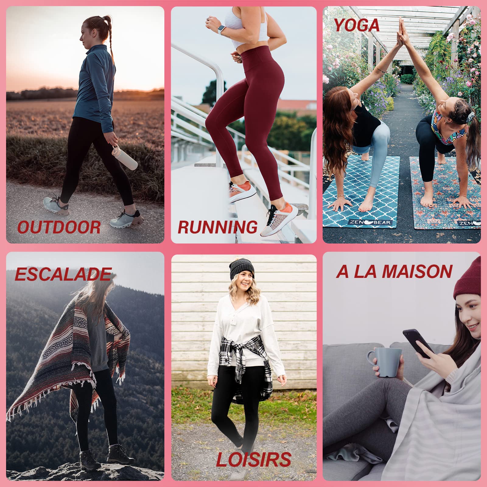 DDOBB Leggings Women's High Waist Sports Leggings Long Black Leggings Opaque Tummy Control Sports Trousers Elastic Yoga Trousers Gym Festival Outfit