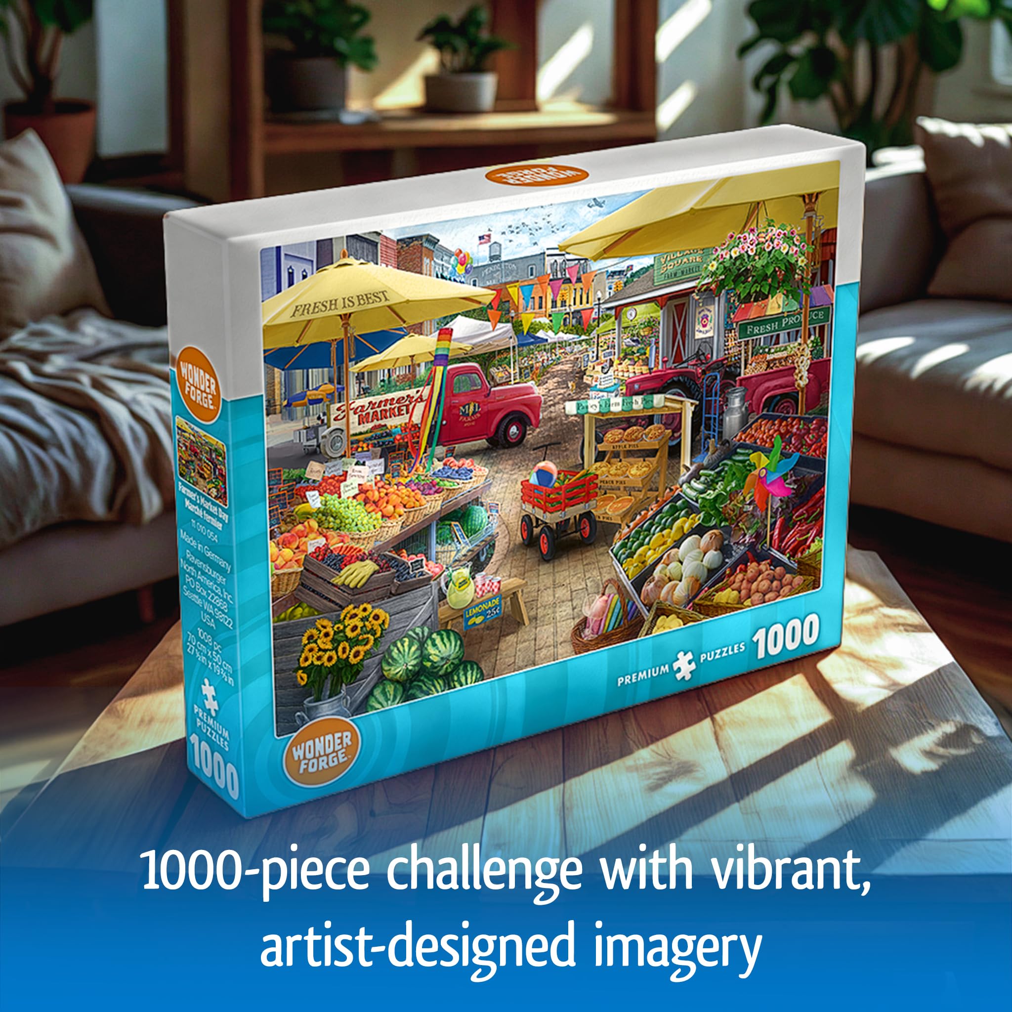 Wonder Forge Farmer's Market Day 1000 Piece Jigsaw Puzzle for Adults | Unique, Perfectly-Fitting Pieces | Fun, Vibrant Imagery | Amazon Exclusive