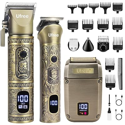 Ufree Beard Trimmer, Hair Clippers Mens Shaver Electric Razor, Hair Trimmer for Men Cordless Barber Clippers and Trimmers Set, Hair Cutting Kit for Men Grooming Gifts