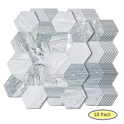 Tilingview 10 Pcs Hexagon PVC Peel and Stick