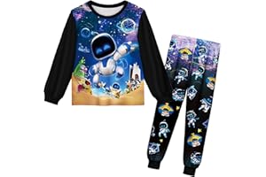 Marcobey Boys Robot Game Clothes Long Sleeve Shirt and Pants Set Gaming TShirt Home Wear for Kids 4-8 Years