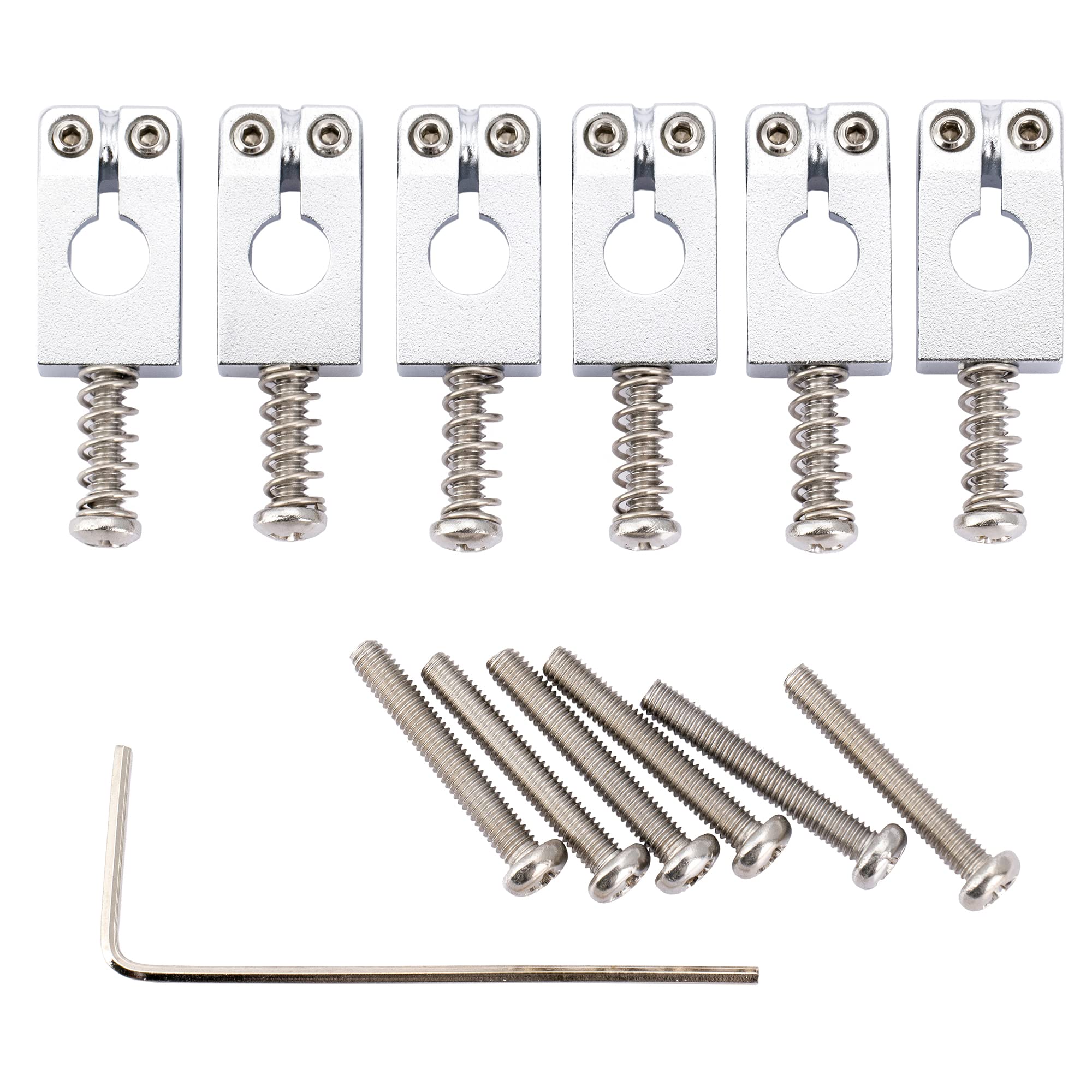 Musiclily Ultra 10.5mm PRSスタイル トレモロブリッジサドル ストラトエレキギター用 、クローム (6個セット)商品画像